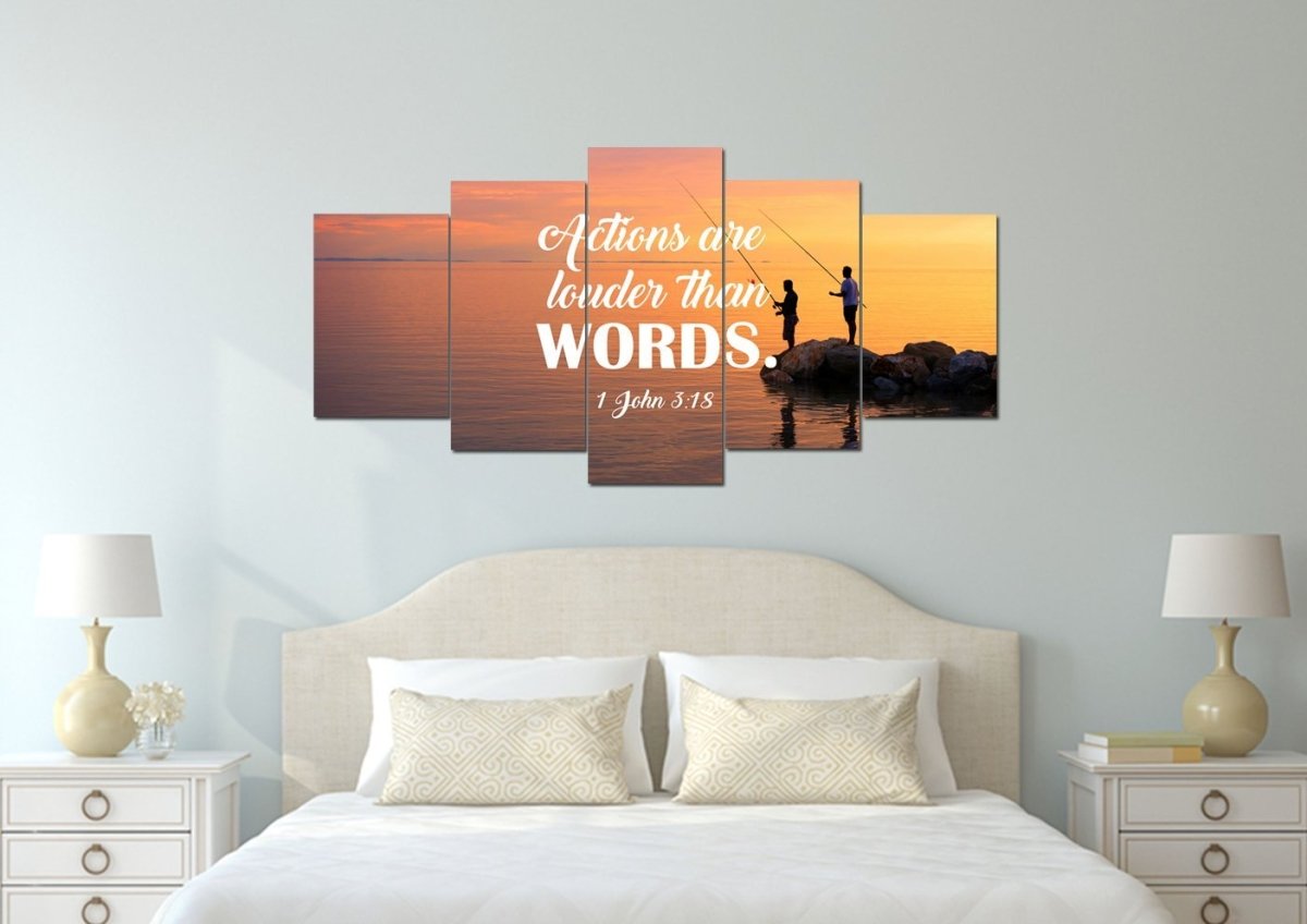 1 John 3 18 Actions Are Louder Than Words Canvas Wall Art Print