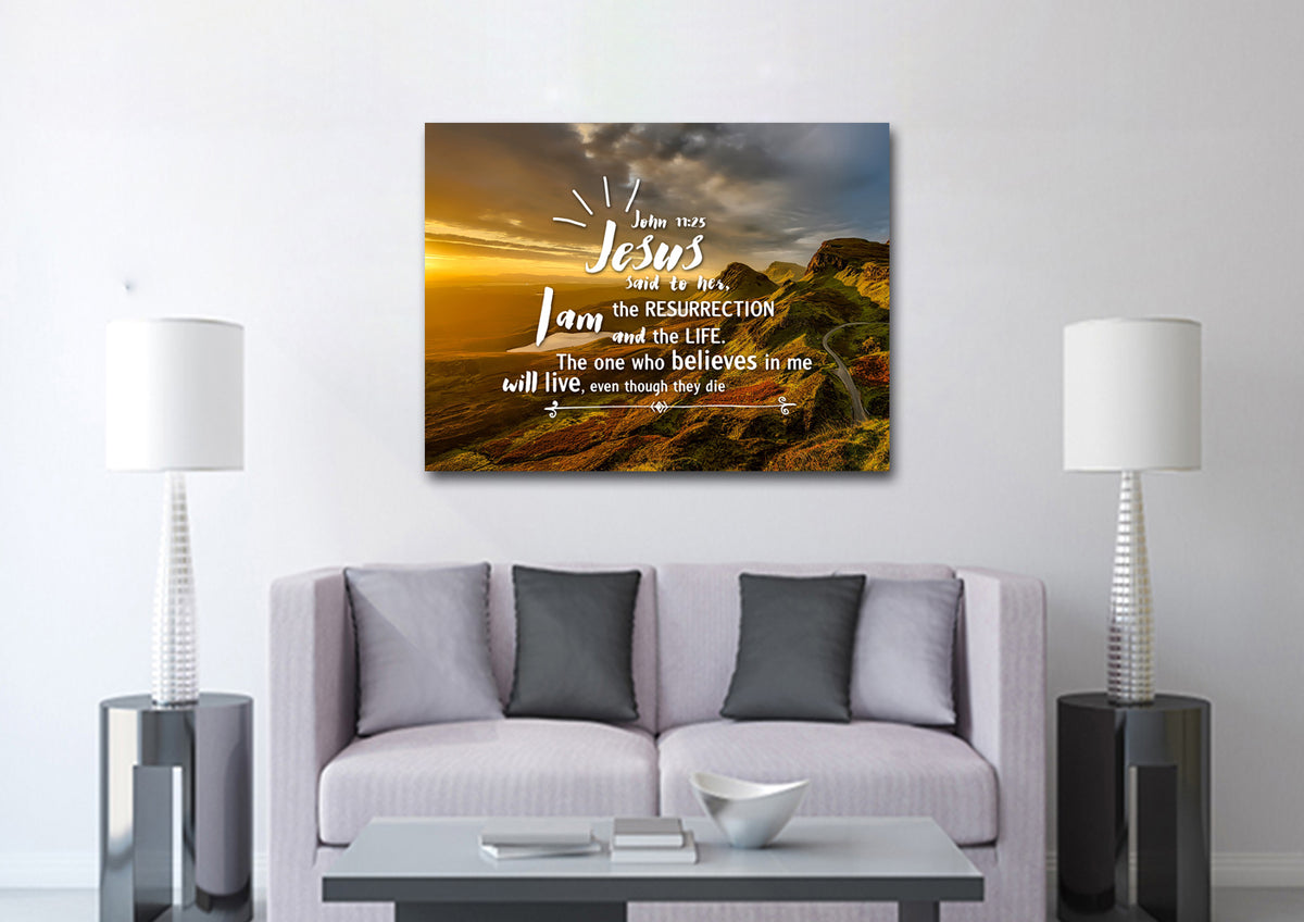 John 11:25 Canvas Wall Art Print – Christian Walls