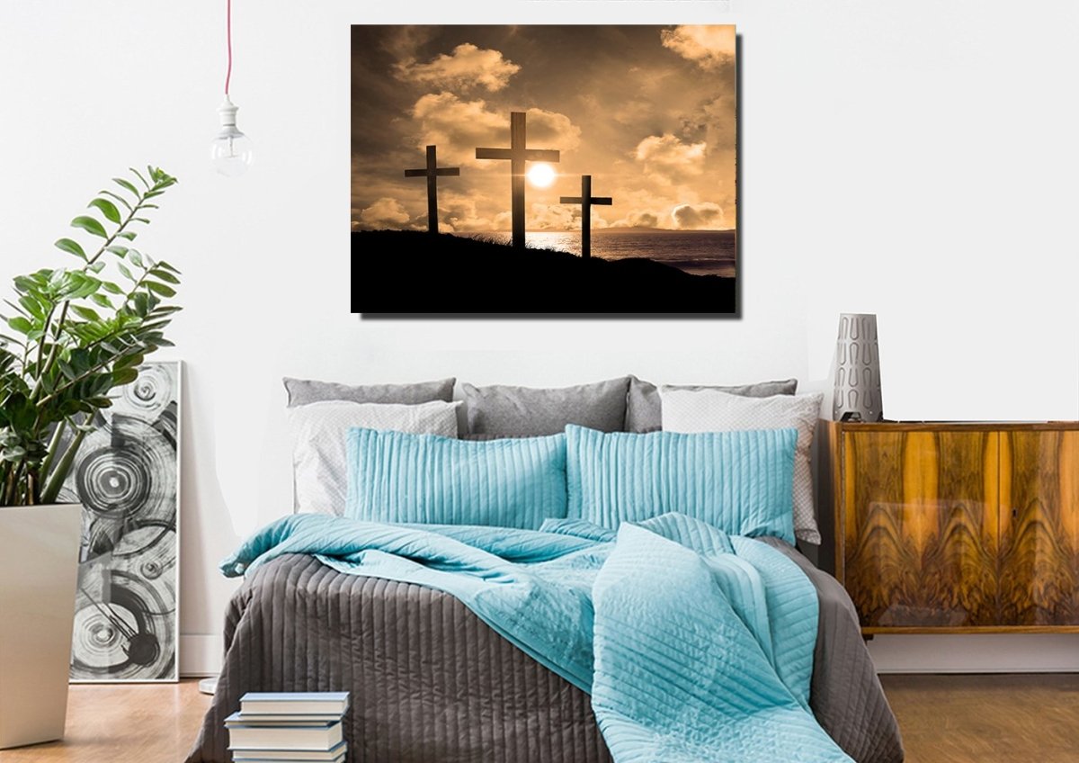 Christian Cross at Sunrise Sunset #38 Canvas – Christian Walls