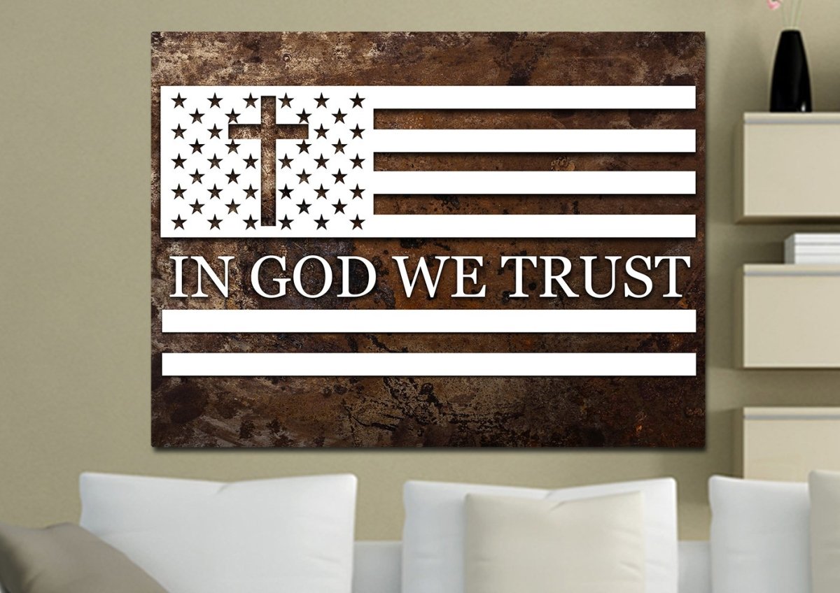 In God we Trust #15 American Flag Patriotic Wall Art – Christian Walls