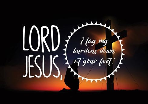 Lord Jesus, I Lay my Burdens Down at your Feet Wall Art Canvas Print ...