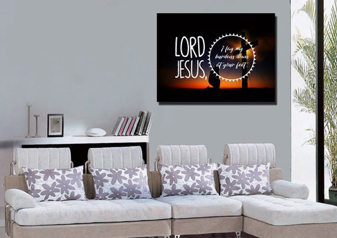 Lord Jesus, I Lay my Burdens Down at your Feet Wall Art Canvas Print ...