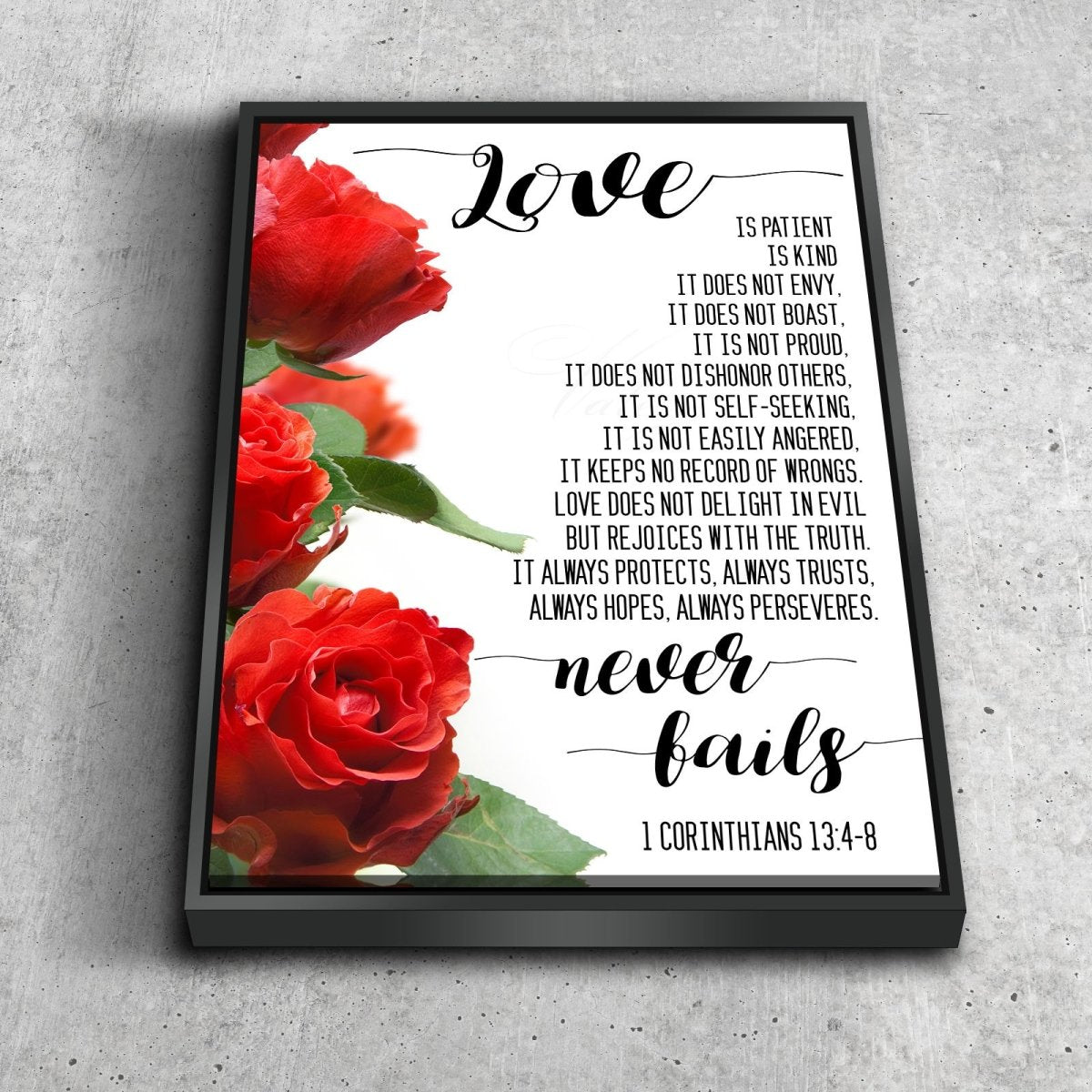 1 Corinthians 13:4, 7-8 Love Is Patient Wall Plaque, 23.5 x 15.75