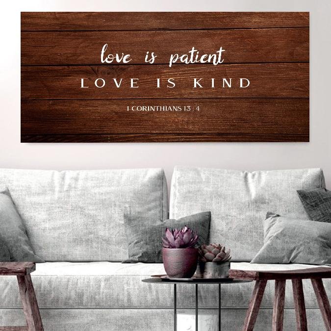 1 Corinthians 13:4, 7-8 Love Is Patient Wall Plaque, 23.5 x 15.75