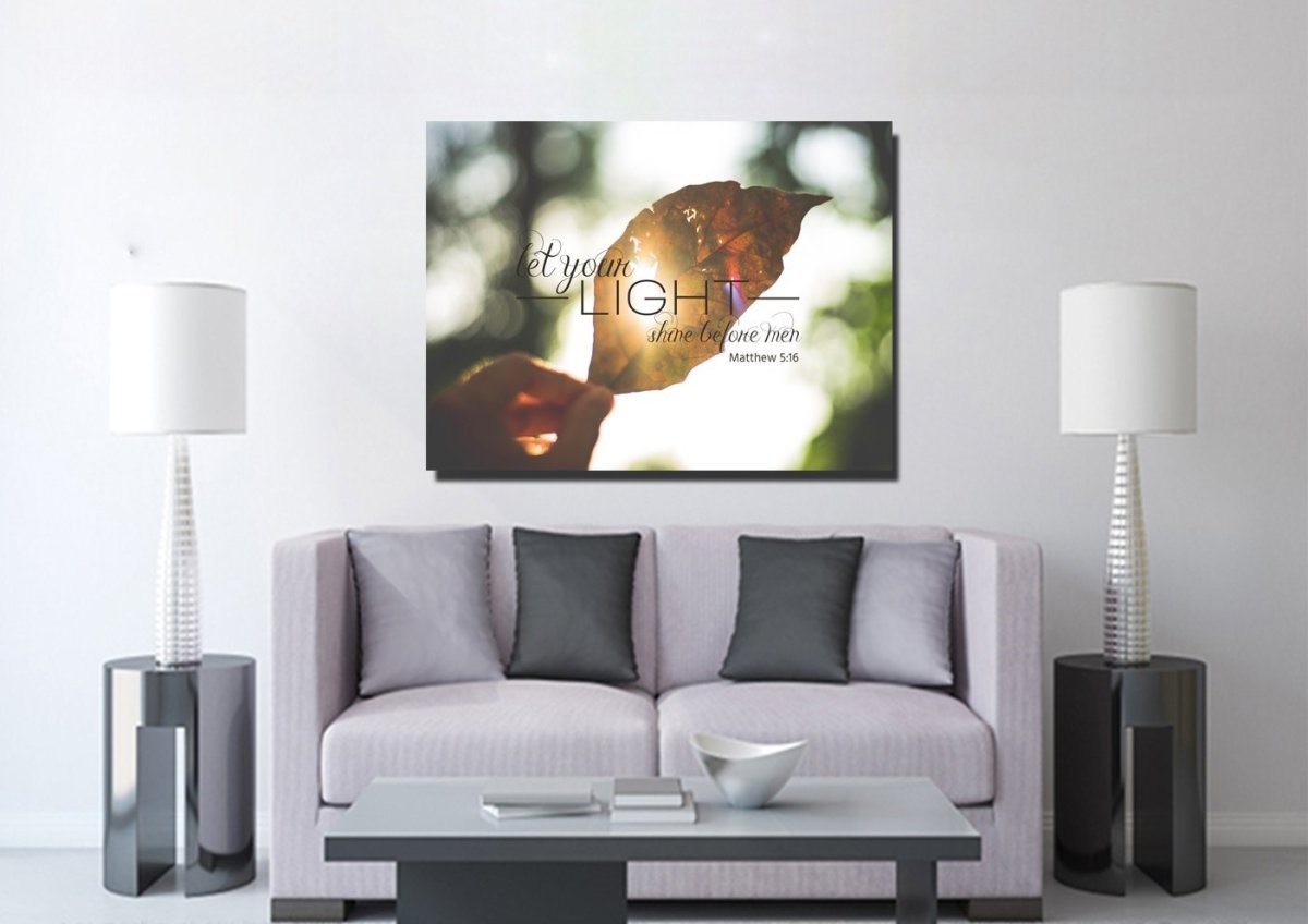 Matthew 5:16 Let your Light Shine Before Men Canvas Wall Art Print - C ...