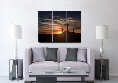 Mount Calvary Sunrise & Sunset - Christian Canvas Wall Art – Christian ...