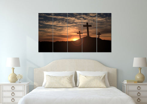 Mount Calvary Sunrise & Sunset - Christian Canvas Wall Art – Christian ...