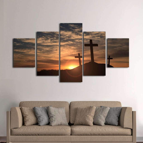 Mount Calvary Sunrise & Sunset - Christian Canvas Wall Art – Christian ...