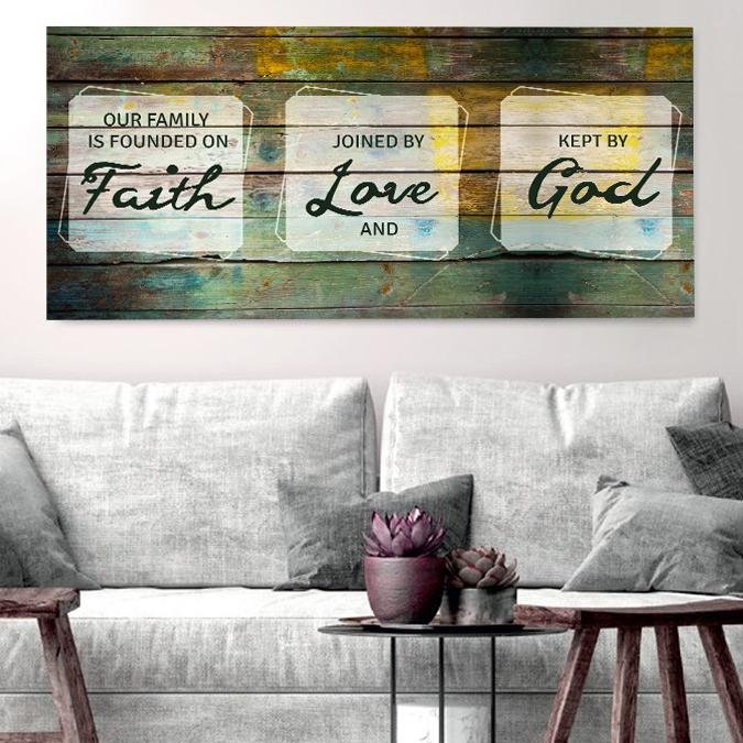 Our Family is Founded on Faith - Christian Signs for Home – Christian Walls