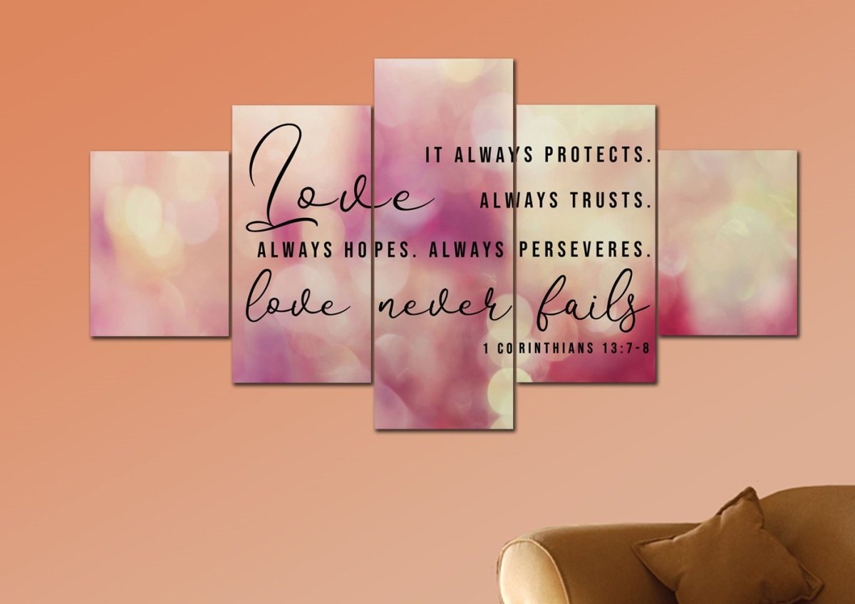 1 Corinthians 13:4, 7-8 Love Is Patient Wall Plaque, 23.5 x 15.75