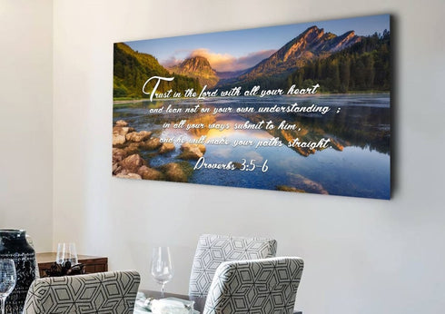 Proverbs 3:5-6 #9 NIV Trust in the Lord Bible Verse Canvas Wall Art ...