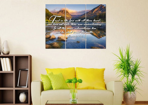 Proverbs 3:5-6 #9 NIV Trust in the Lord Bible Verse Canvas Wall Art ...