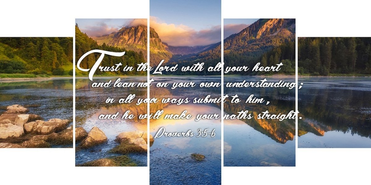 Proverbs 3:5-6 #9 NIV Trust in the Lord Bible Verse Canvas Wall Art ...