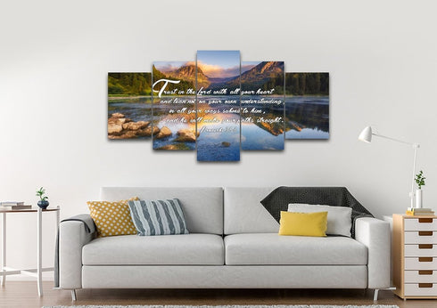 Proverbs 3:5-6 #9 NIV Trust in the Lord Bible Verse Canvas Wall Art ...