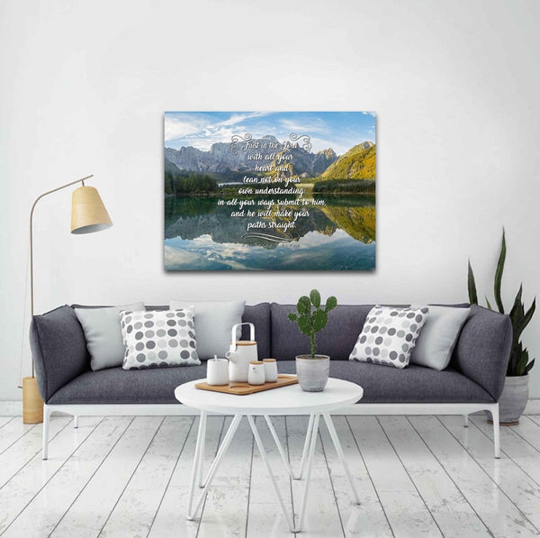 Proverbs 3:5-6 Wall Art & Decor Canvas Prints in KJV, NIV – Christian Walls