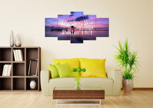 'Psalm 18:1 I Love you Lord, My Strength' Canvas Wall Art Print - Chri ...