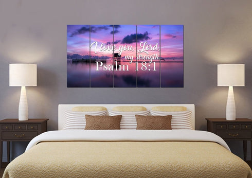 'Psalm 18:1 I Love you Lord, My Strength' Canvas Wall Art Print - Chri ...