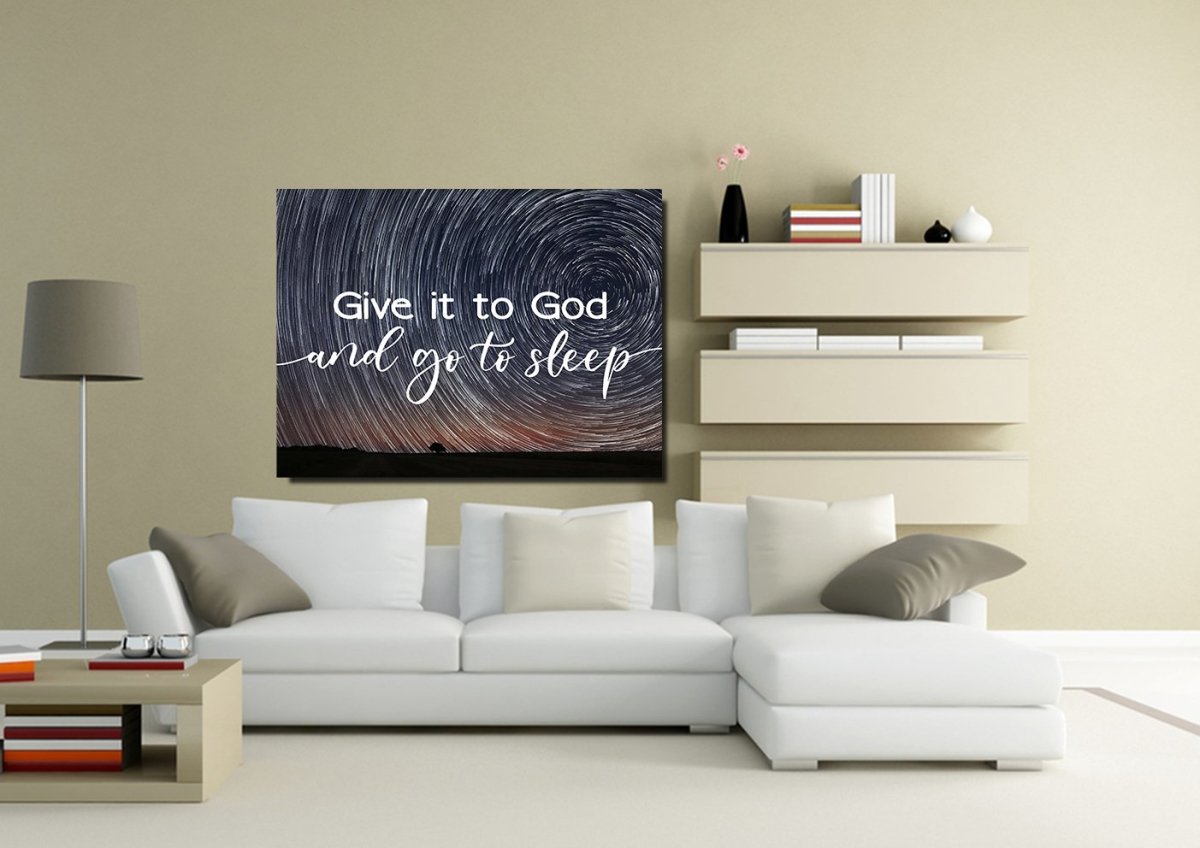 Give it God and Go to Sleep Wall Art, Decor & Sign Christian Walls